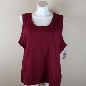 Karen Scott Dressy Tank Top Wine Color